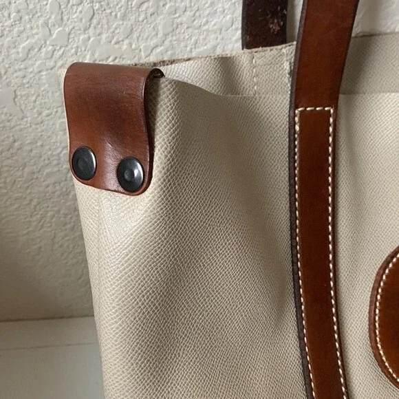 Leather Tote standard with pockets Handmade in USA - Picture 3 of 4